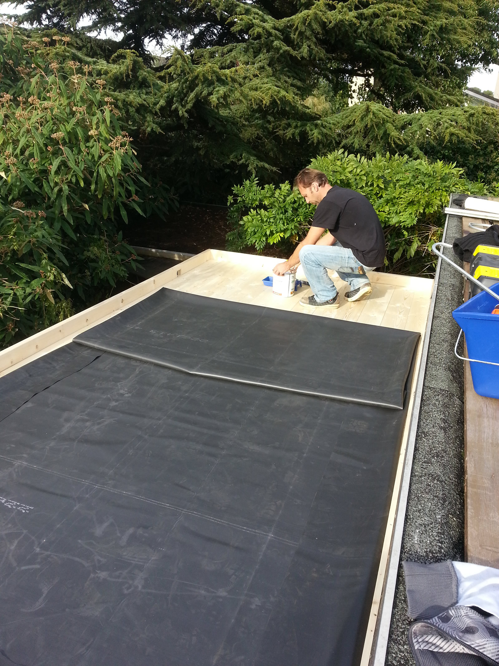 Bouw nieuwe schuur met EPDM dak